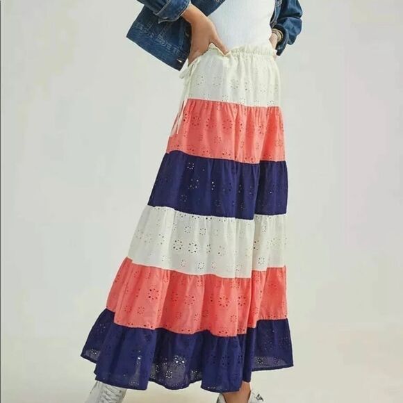Anthropologie X Hutch Fantine Eyelet Maxi Skirt - Picture 1 of 5